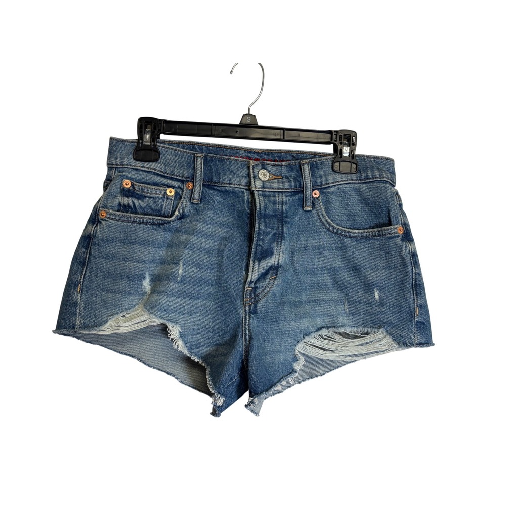 Lucky Brand Women's Denim High Rise Shorts with Holes and Distress Size: 4/27